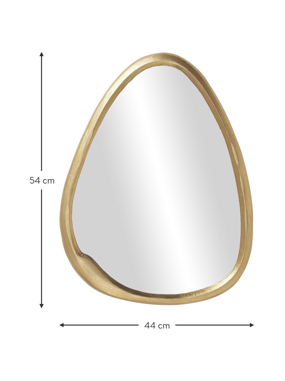 Specchio da parete ovale Nalu, Cornice: alluminio rivestito, Retro: pannelli di fibra a media, Superficie dello specchio: lastra di vetro, Dorato, Larg. 44 x Alt. 54 cm