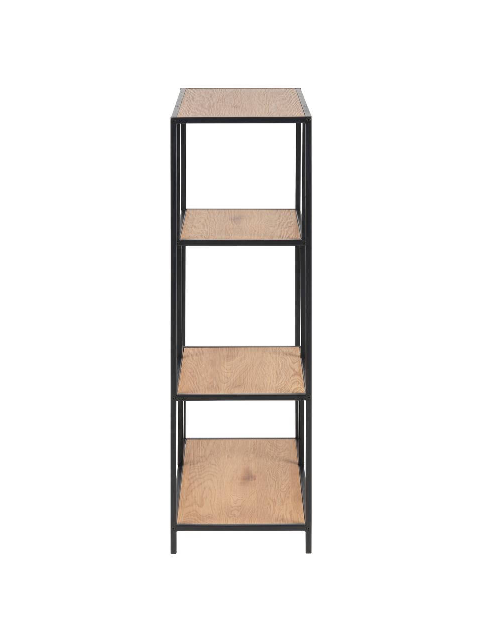 Wandrek Seaford van hout en metaal, Frame: gepoedercoat metaal, Bruin, 77 x 114 cm