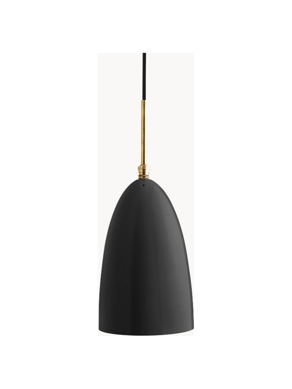 Kleine hanglamp Gräshoppa, Lampenkap: gepoedercoat aluminium, Mat zwart, Ø 15 x H 23 cm