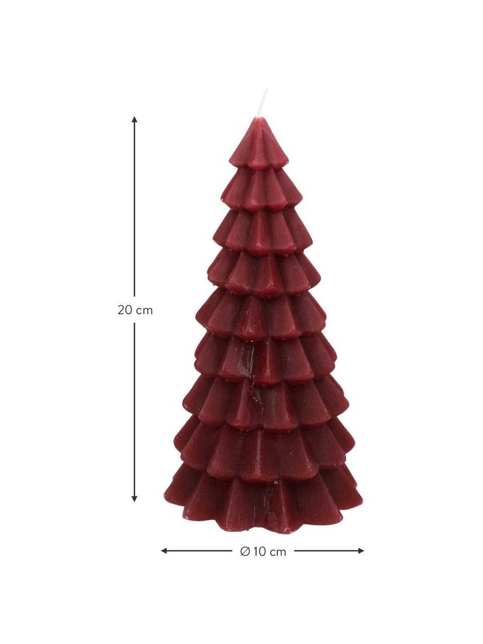 Bougie Christmas Tree, haut. 20 cm, Cire de paraffine, Rouge, Ø 10 x haut. 20 cm