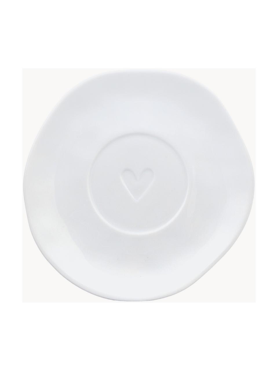 Tasse à expresso en porcelaine avec sous-tasse Heart, Porcelaine, émaillé, Blanc, doré, Ø 6 x haut. 5 cm, 80 ml