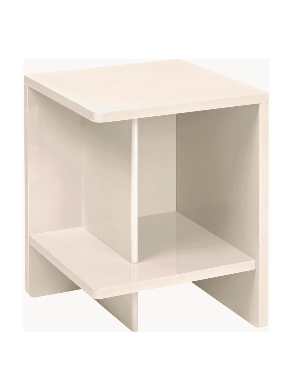 Nachttisch Tenna, Mitteldichte Holzfaserplatte (MDF), lackiert, Off White, rechts offen, B 38 x H 52 cm