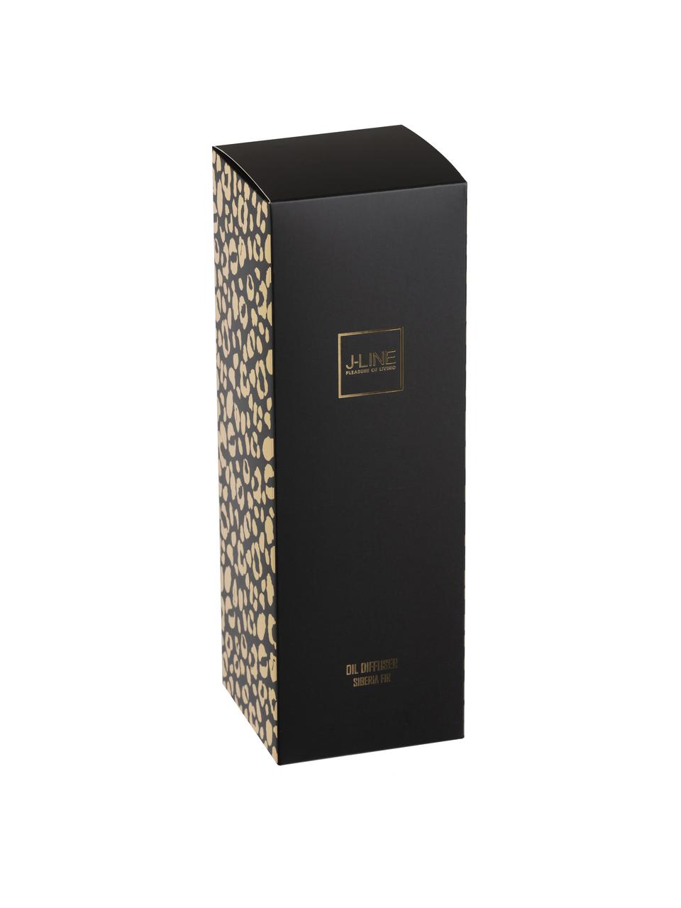 Diffuser Leopard (sparrenhout), Houder: glas, Zwart, goudkleurig, Ø 9 x H 27 cm