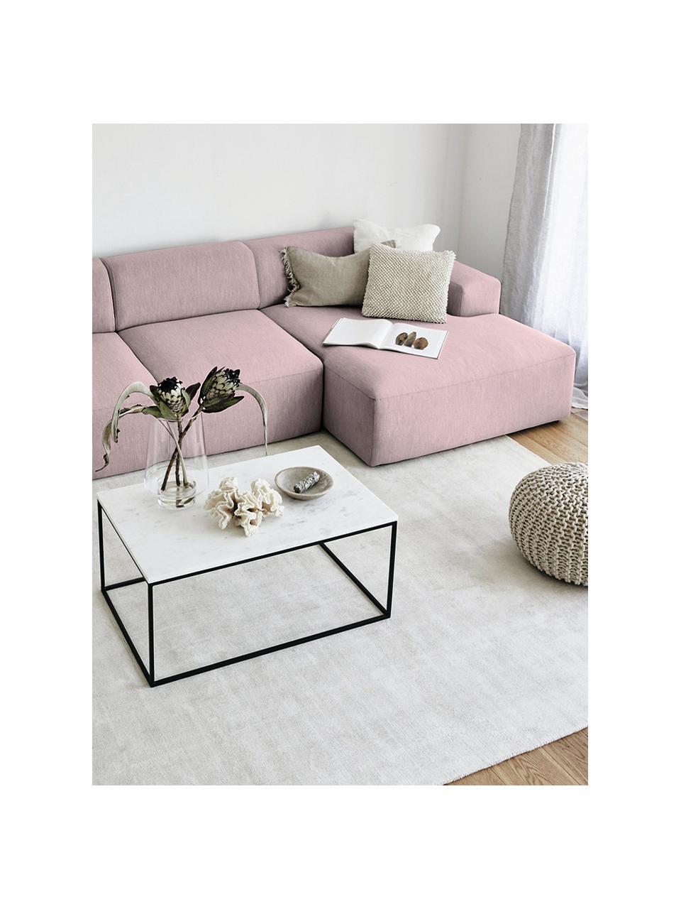 Ecksofa Melva (4-Sitzer) in Rosa, Bezug: Polyester Der hochwertige, Gestell: Massives Kiefernholz, Spa, Webstoff Rosa, B 319 x T 144 cm