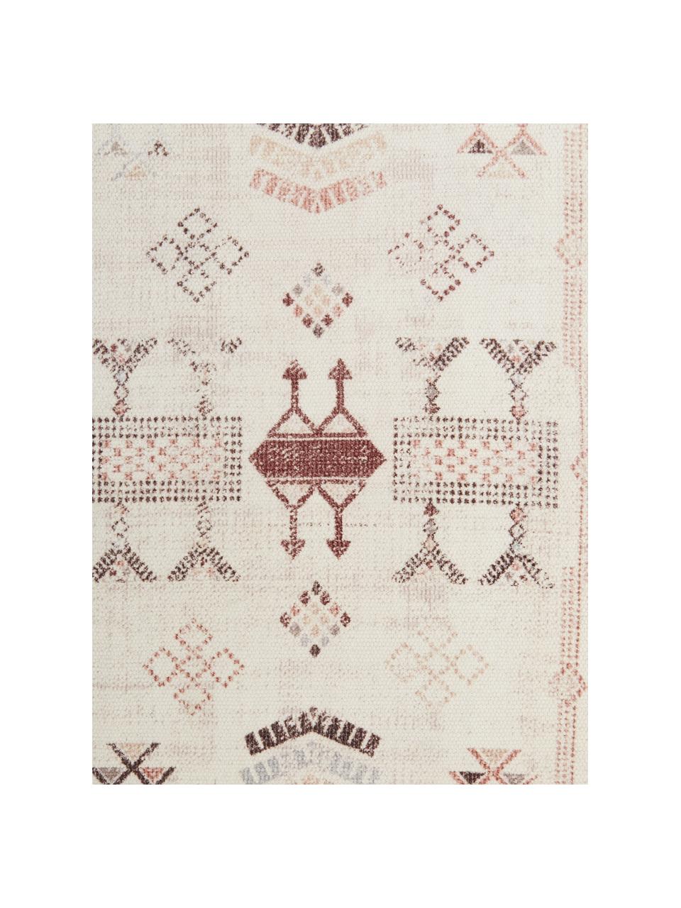Bavlněný koberec s třásněmi Tanger, Krémová, terakotová