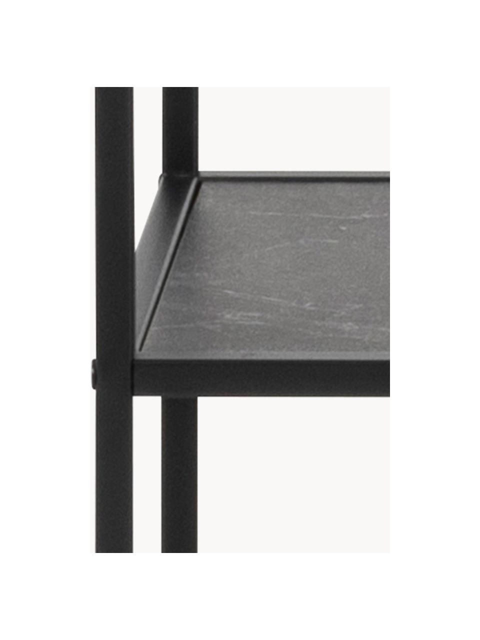 Regál so vzhľadom mramoru Infinity, Mramorový vzhľad, čierna, Š 72 x V 170 cm