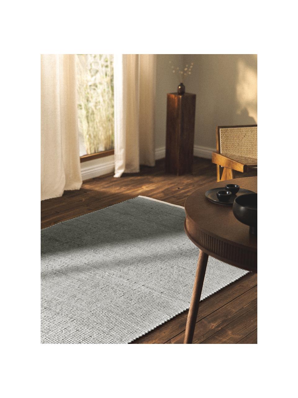 Tapis en laine tissé main Amaro, 67 % laine (certifiée RWS), 33 % coton

Les tapis en laine peuvent perdre des fibres lors des premières semaines et des peluches peuvent se former, ce phénomène est naturel et diminue à mesure de votre usage et du temps, Gris, beige clair, Larg. 80 x long. 150 cm (taille XS)