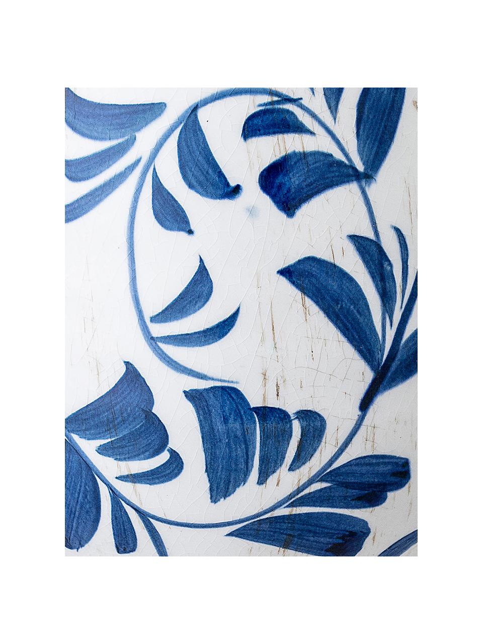 Menší obal na kvetináč z terakoty Jarl, Modrá, biela