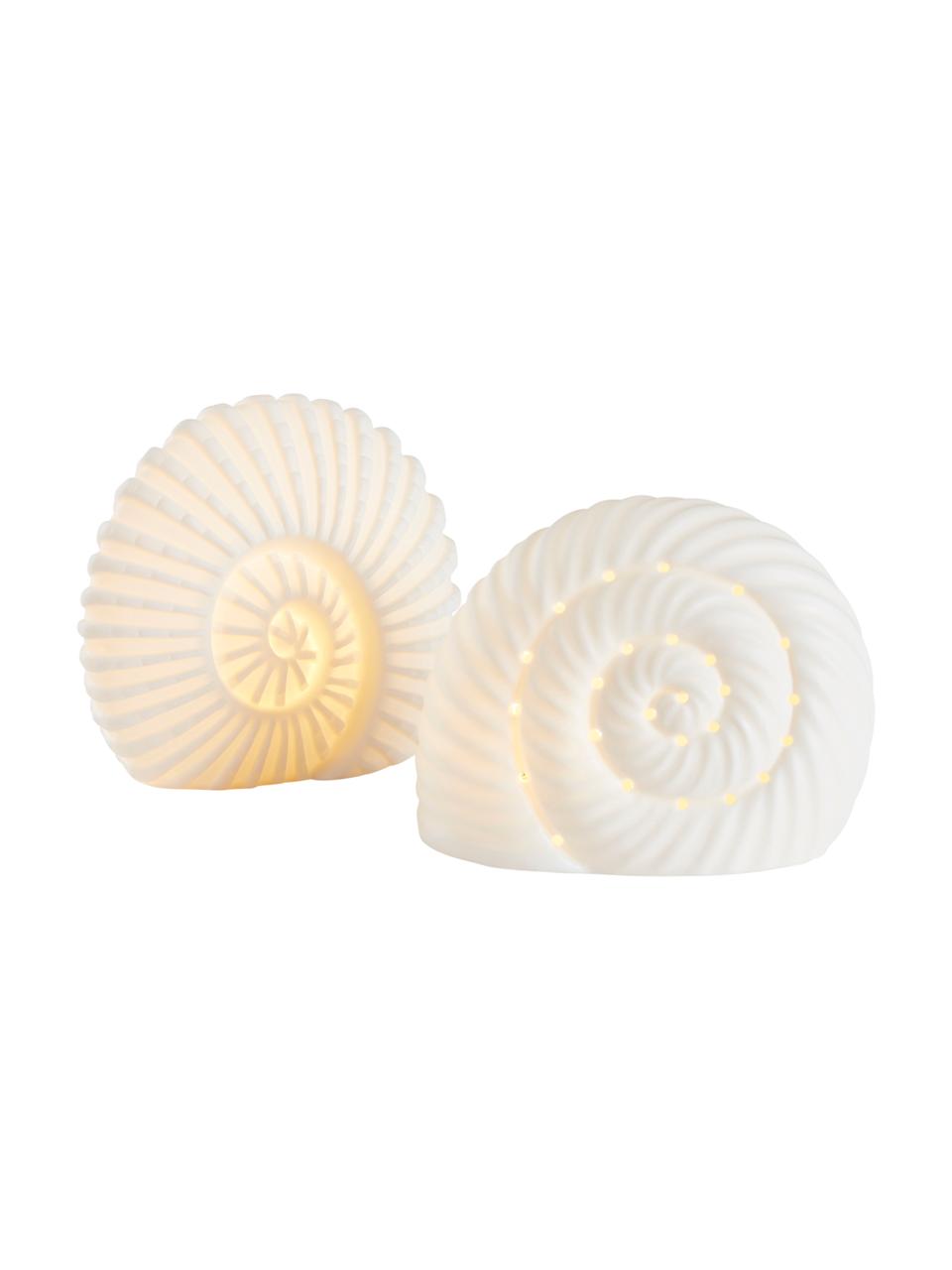 Sada bateriově napájených dětských LED lamp Willow, 2 díly, Porcelán, Tlumeně bílá, Sada s různými velikostmi