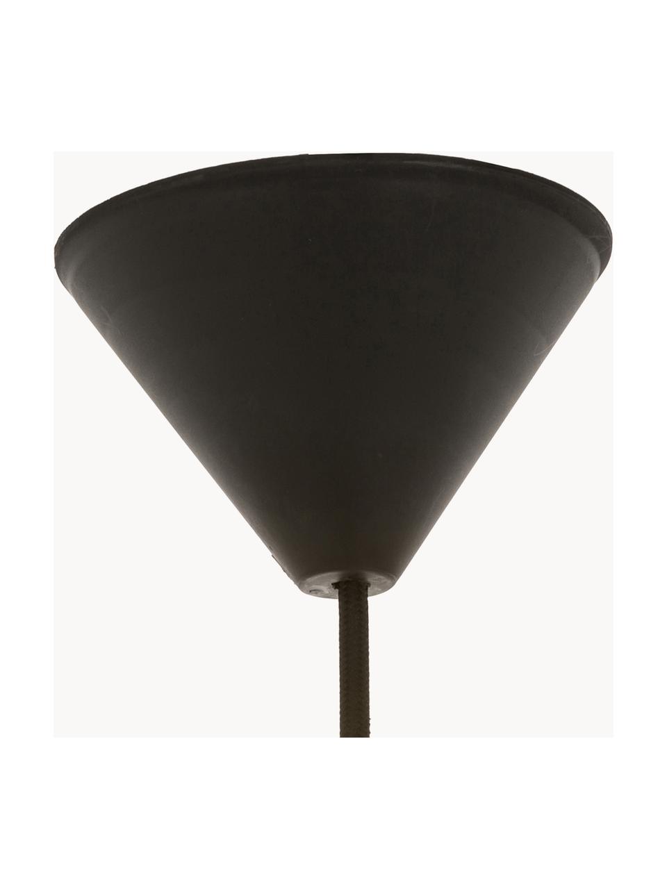 Lámpara de techo pequeña Ray, Anclaje: plástico, Cable: cubierto en tela, Negro, madera de roble, Ø 12 x Al 10 cm