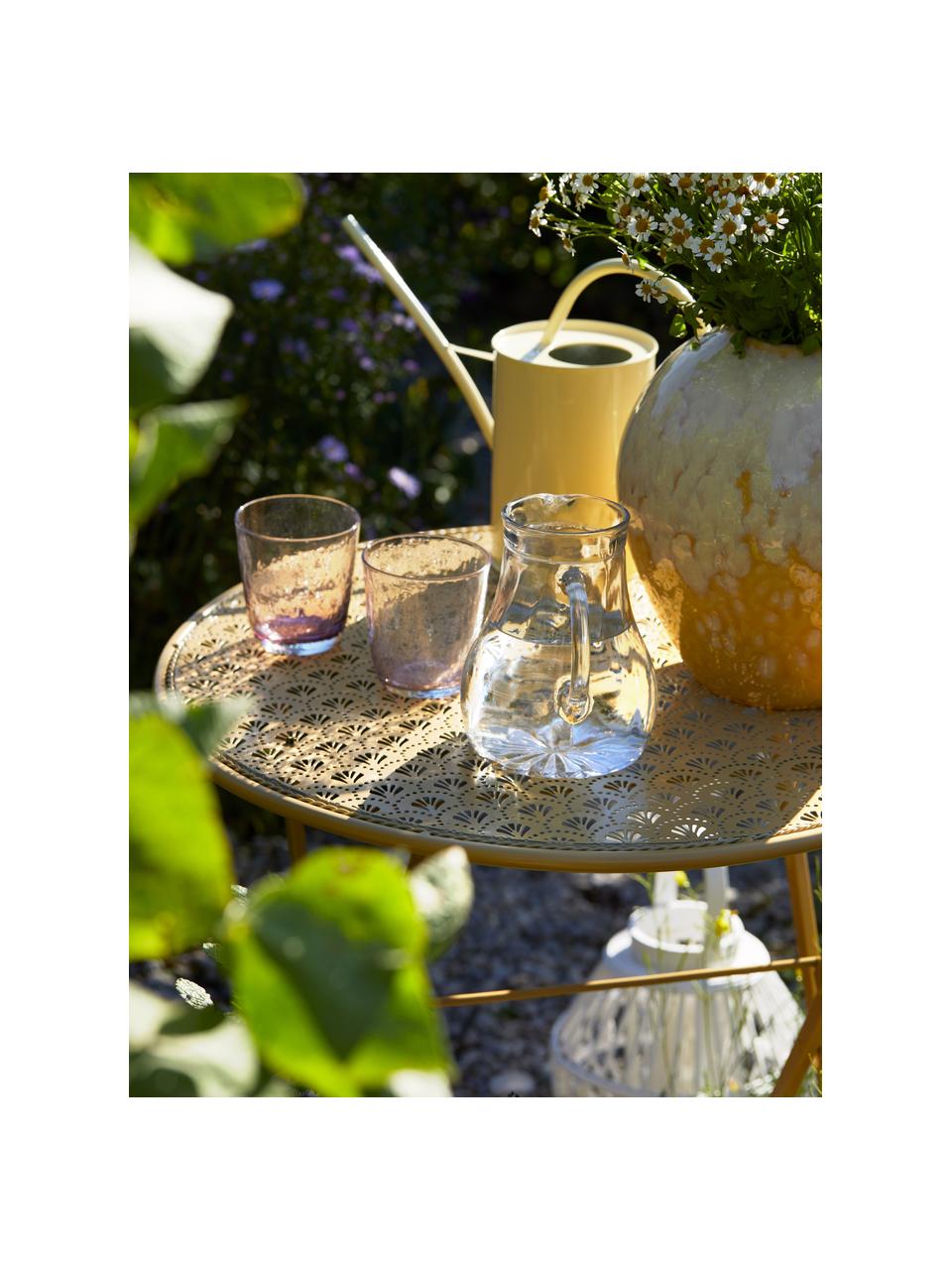 Bicchiere acqua in vetro soffiato irregolare Hammered 4 pz, Vetro soffiato, Lilla trasparente, Ø 9 x Alt. 10 cm, 250 ml