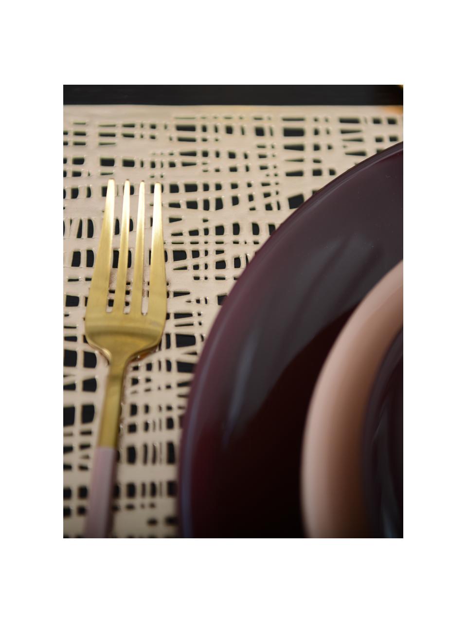 Schimmernde Tischsets Mazle in Gold, 2 Stück, Kunststoff, Goldfarben, 30 x 45 cm