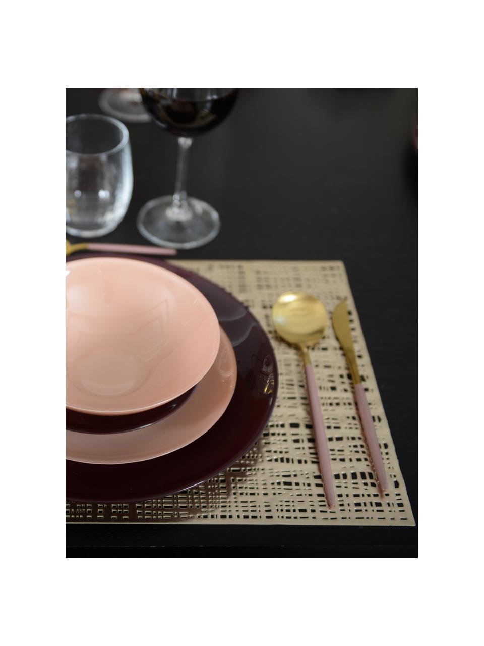 Placemats Mazle, 2 stuks, Kunststof, Goudkleurig, 30 x 45 cm