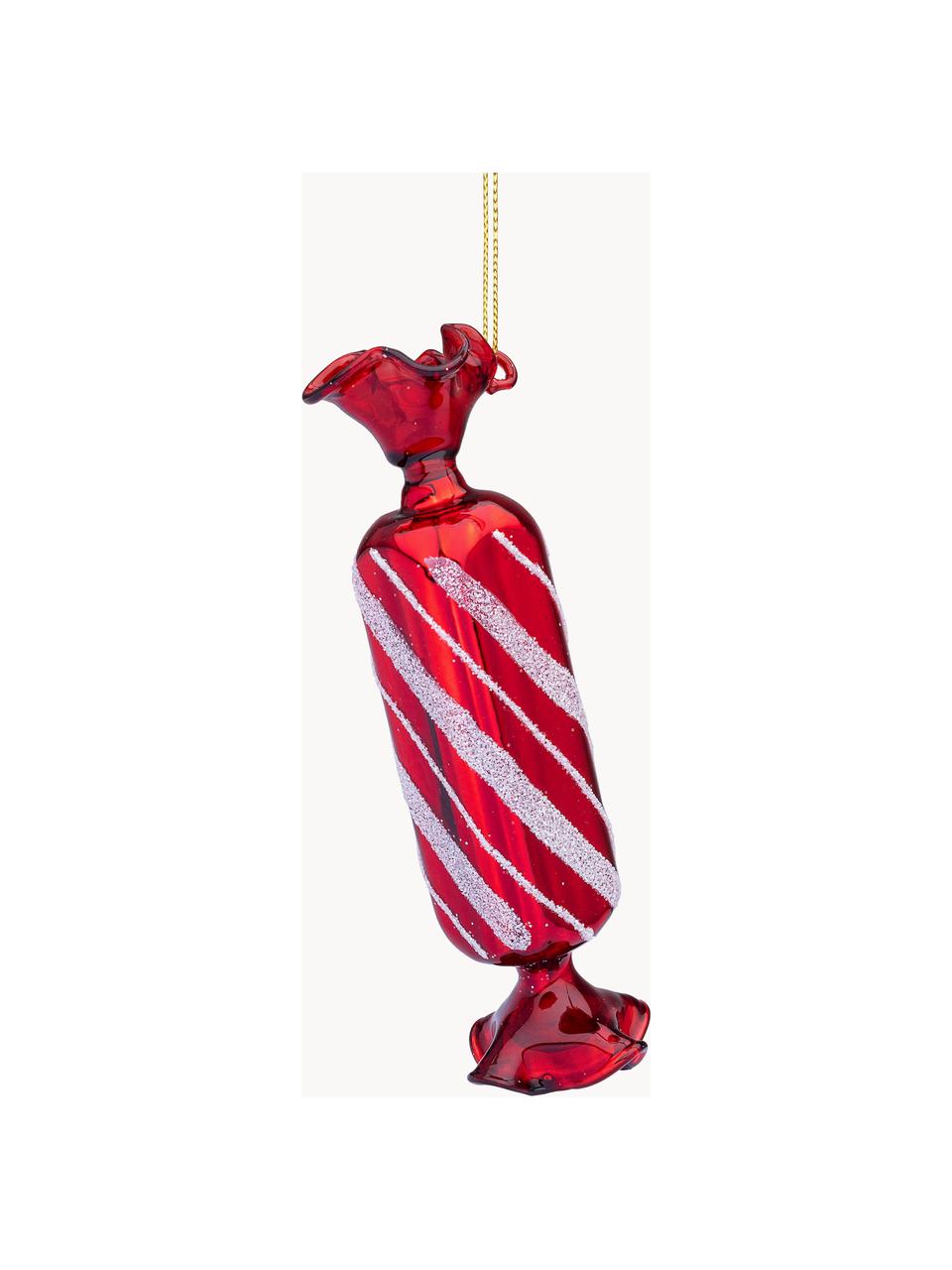 Addobbo albero di Natale Sugary, Vetro, Rosso, argentato, Ø 4 x Alt. 15 cm