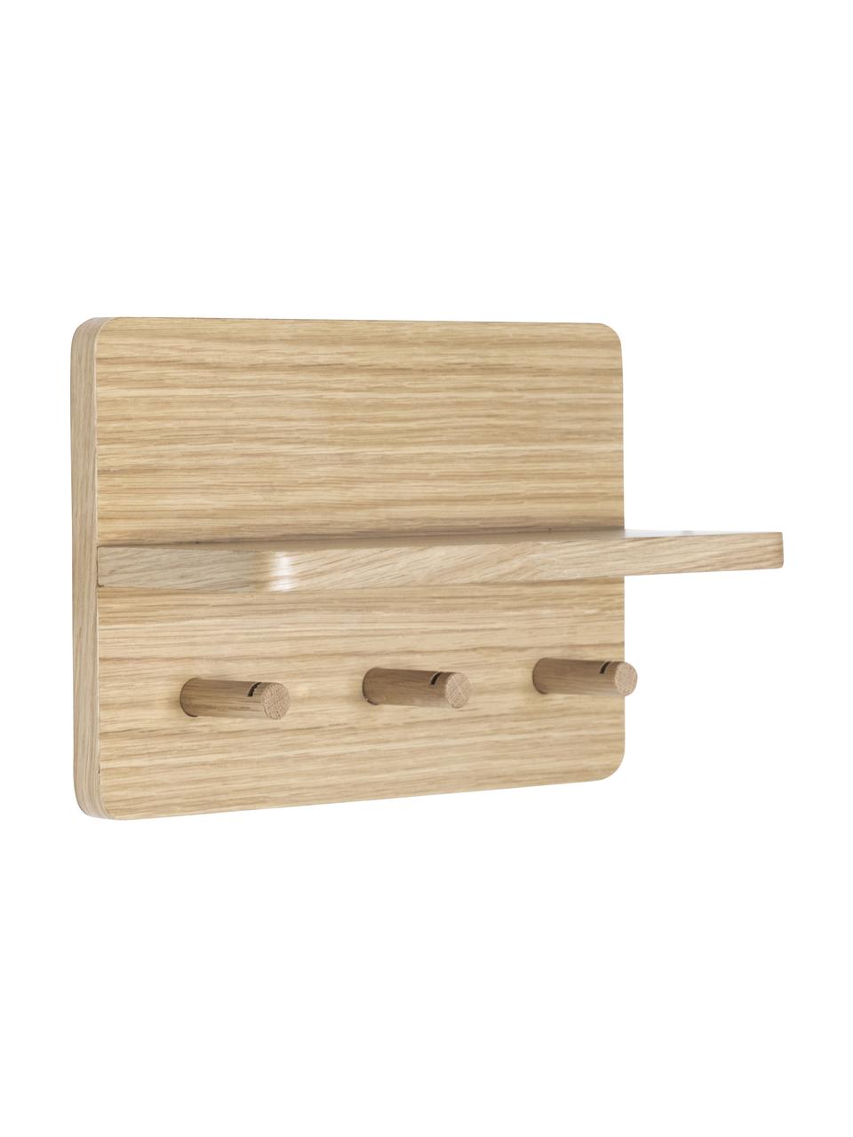 Perchero de pared de madera de caucho Emme, 10 Gancho