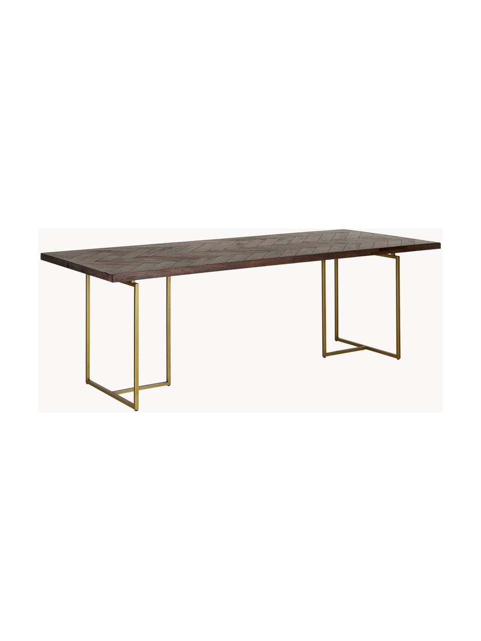 Mesa de comedor diseño espiga Class, tamaños diferentes, Tablero: tablero de fibras de dens, Patas: metal con pintura en polv, Madera, An 180 x F 90 cm