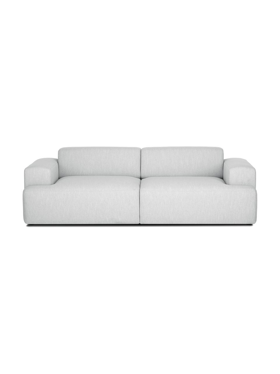 Sofa Melva (3-Sitzer) in Hellgrau, Bezug: Polyester Der hochwertige, Gestell: Massives Kiefernholz, Spa, Webstoff Hellgrau, B 240 x T 101 cm