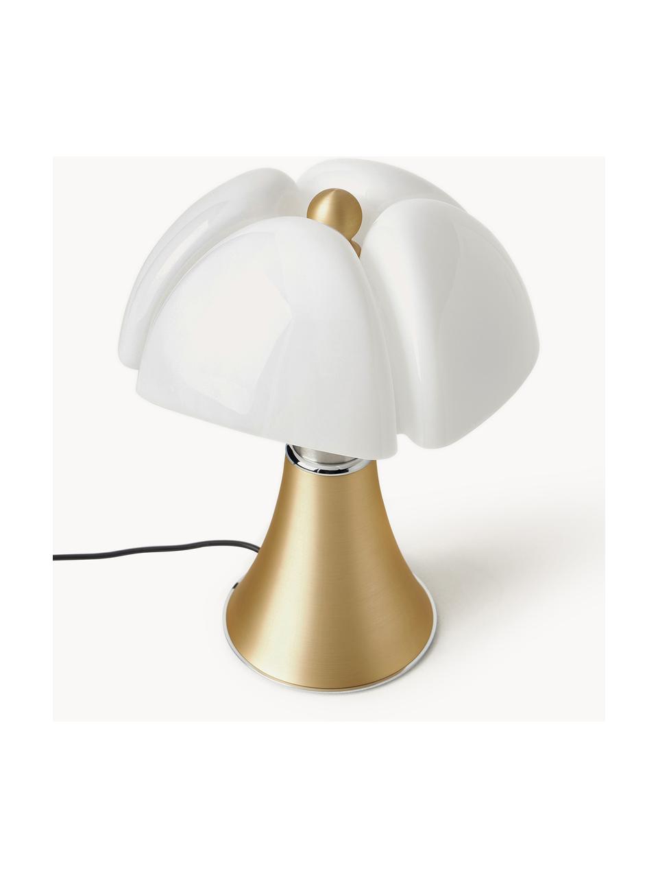 Lampada da tavolo a LED con luce regolabile Pipistrello, Struttura: metallo, alluminio laccat, Dorato opaco, Ø 27 x Alt. 35 cm
