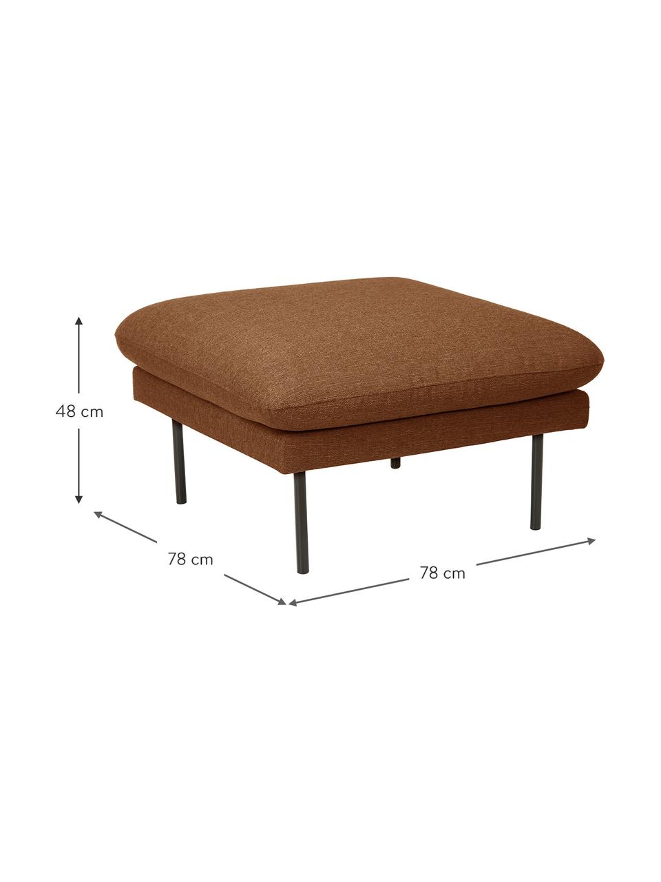 Reposapiés puf Moby, Tapizado: poliéster Alta resistenci, Estructura: madera de pino maciza., Patas: metal con pintura en polv, Tejido marrón, An 78 x F 78 cm