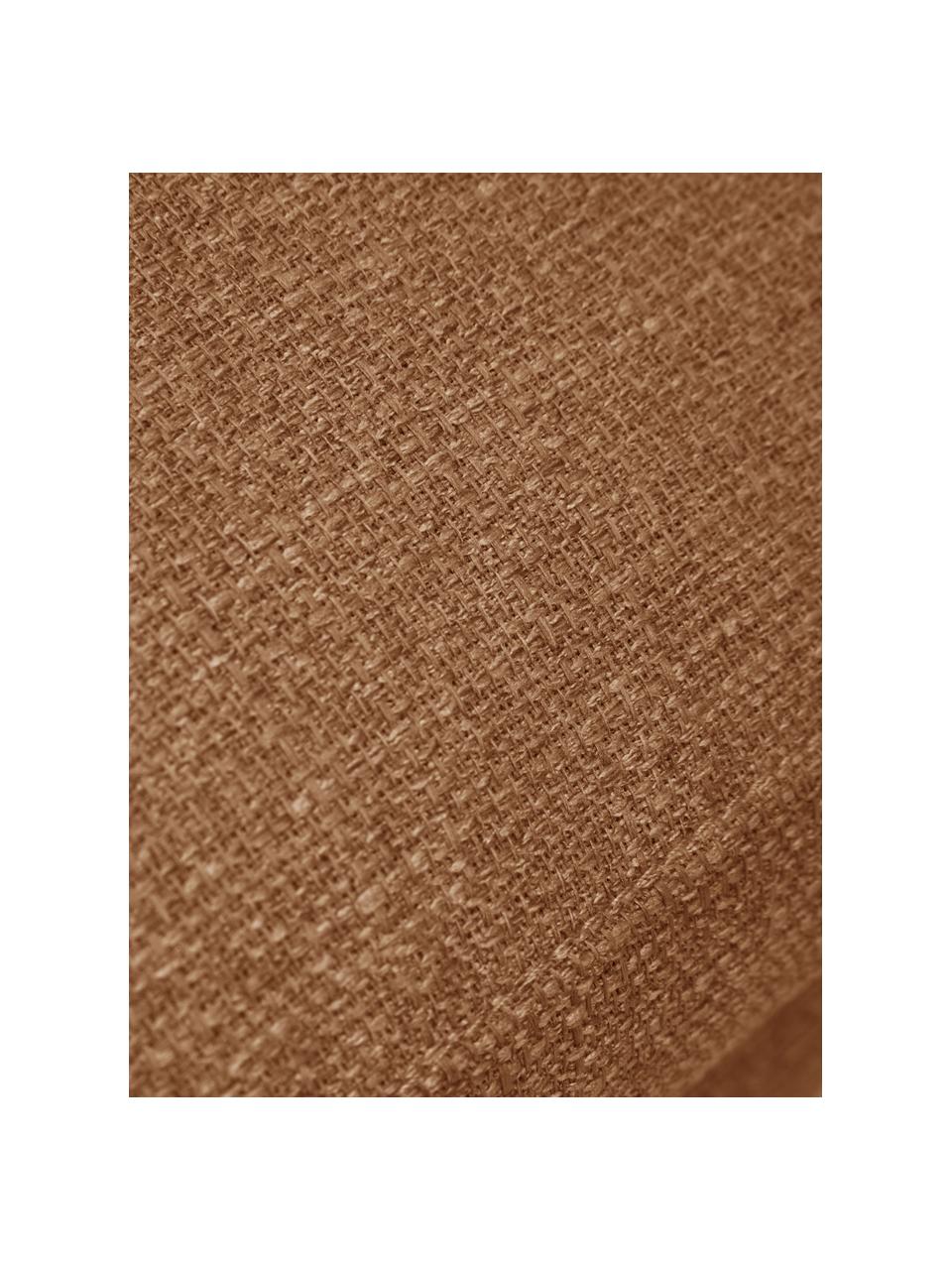 Voetenbank Moby in Nougat met metalen poten, Bekleding: polyester, Frame: massief grenenhout, FSC-g, Poten: gepoedercoat metaal, Geweven stof nougatkleurig, B 78 x H 48 cm