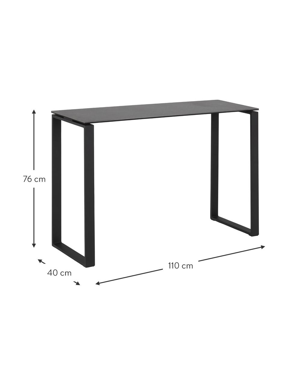 Consola con tablero de cerámica Katrine, Patas: metal con pintura en polv, Tablero: cerámica, Gris oscuro, An 110 x Al 76 cm