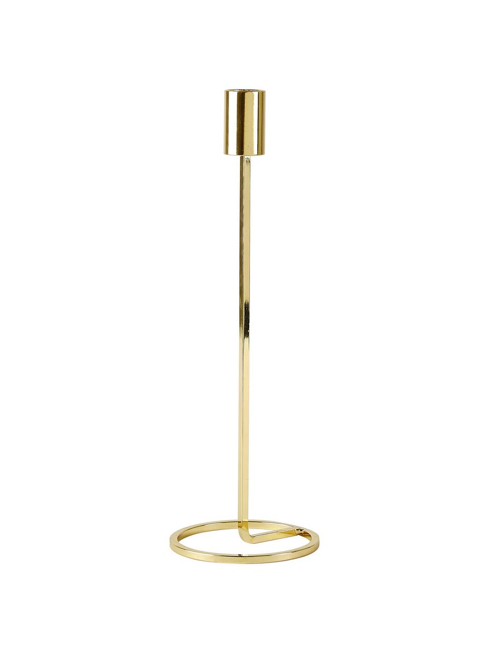 Świecznik Goldie, Metal, lakierowany, Odcienie złotego, Ø 10 x W 29 cm