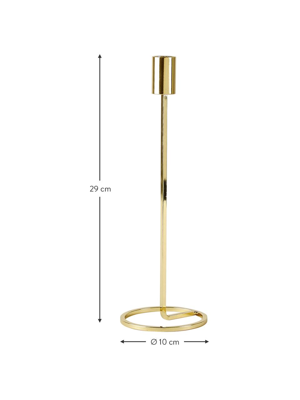 Candelabro Goldie, Metal pintado, Dorado, Ø 10 x Al 29 cm