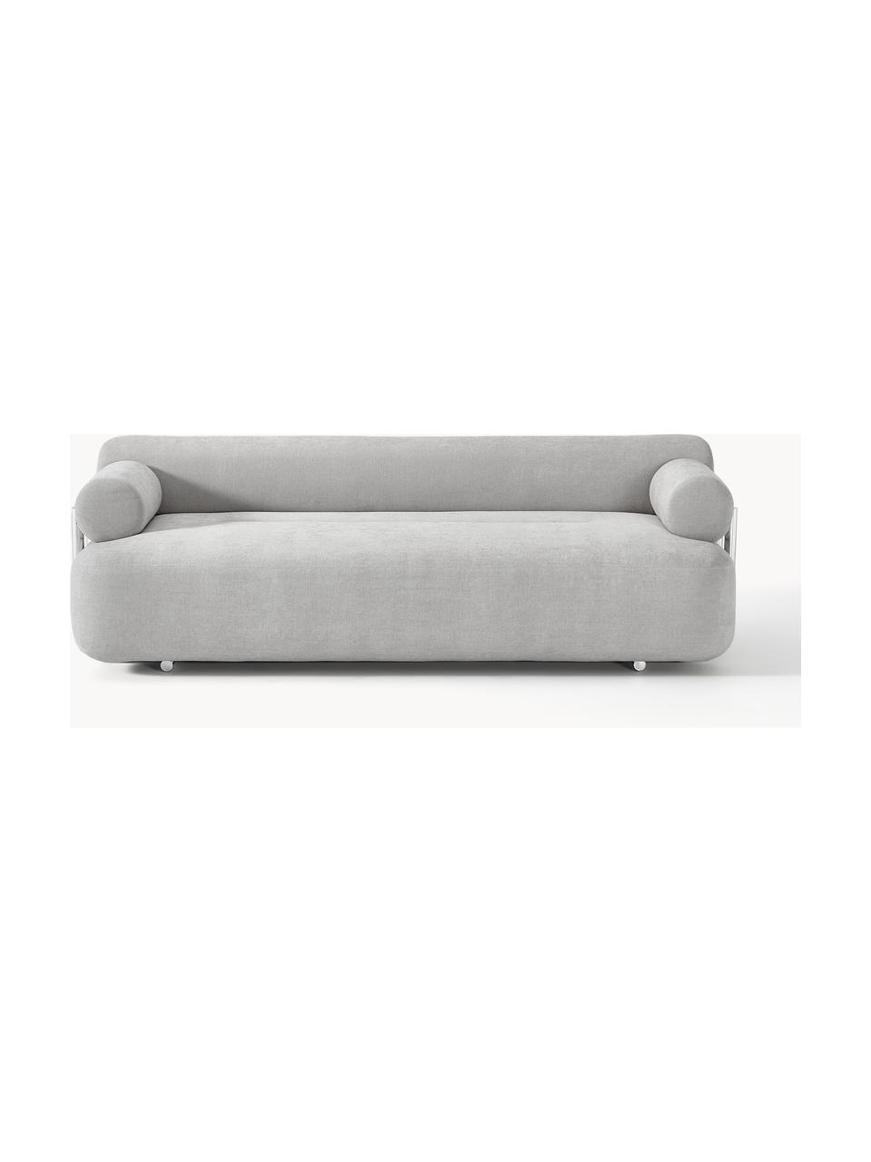 Sofa Stella (3-osobowa), Tapicerka: 85% poliester, 15% bawełn, Stelaż: lite drewno świerkowe z c, Nogi: tworzywo sztuczne, Szara tkanina, S 222 x G 100 cm