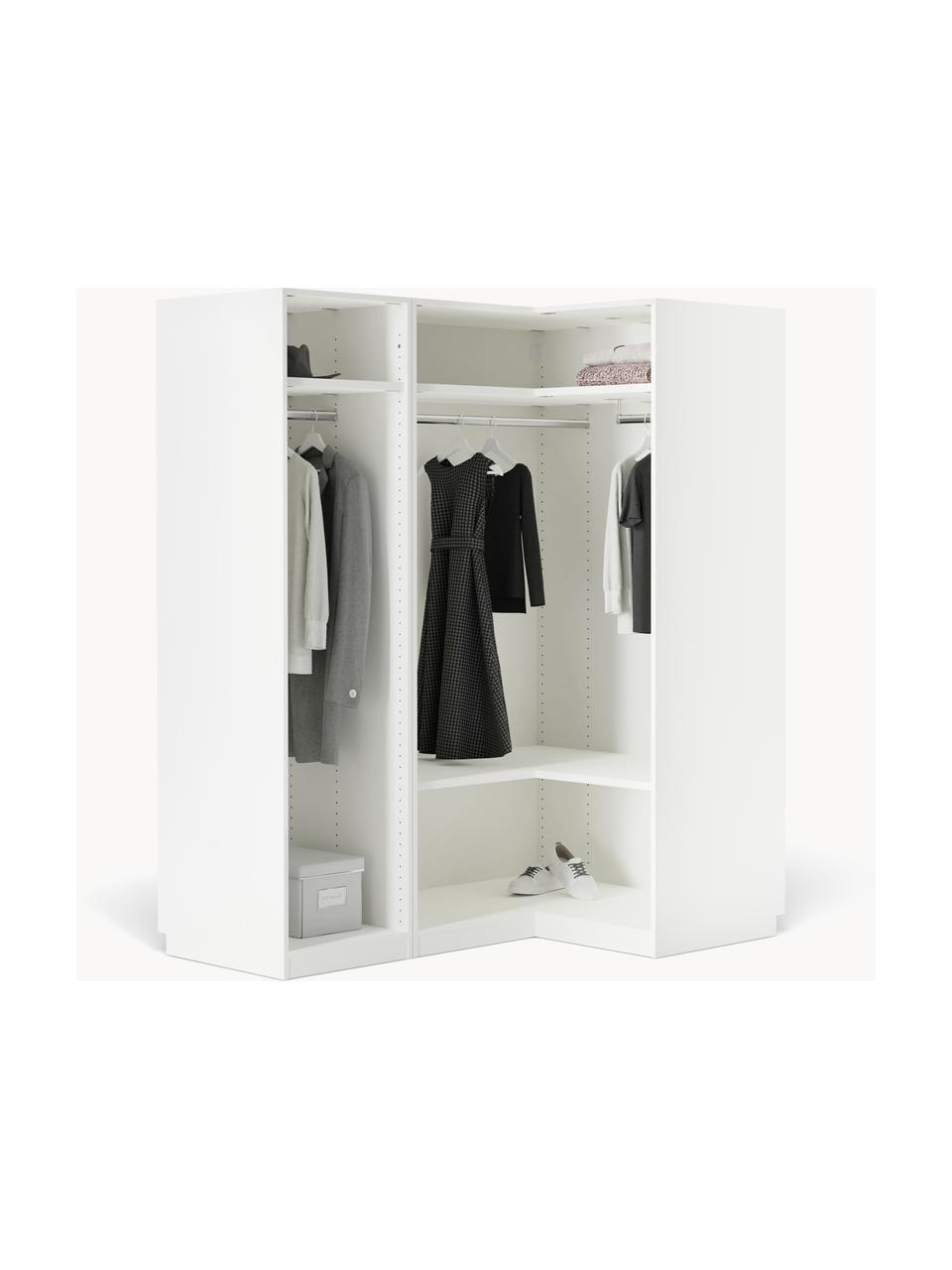 Armoire d'angle modulaire Leon, larg. 165 cm, plusieurs variantes, Blanc, Basic Interior : larg. 165 x haut. 200 cm, avec module d'angle