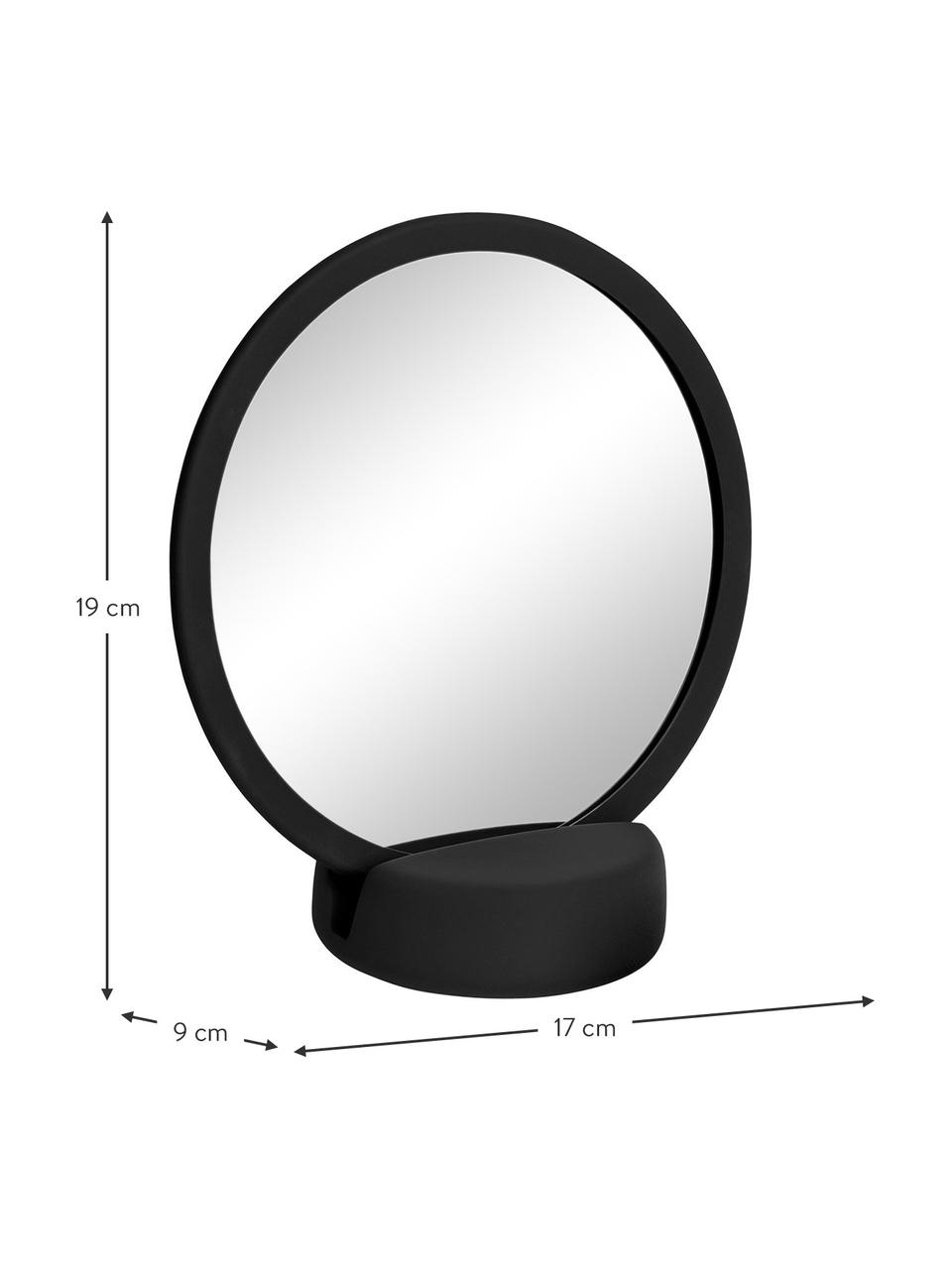 Espejo tocador con aumento Sono, Espejo: espejo de cristal, Negro, An 17 x Al 19 cm