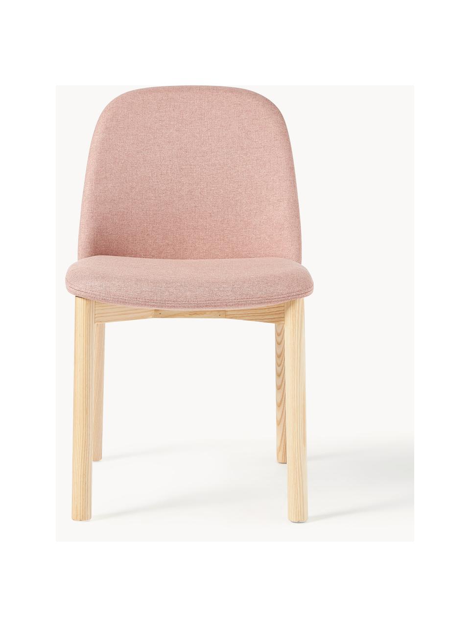 Čalouněná židle z jasanového dřeva Julie, Starorůžová, světle jasanové dřevo, Š 47 cm, V 81 cm