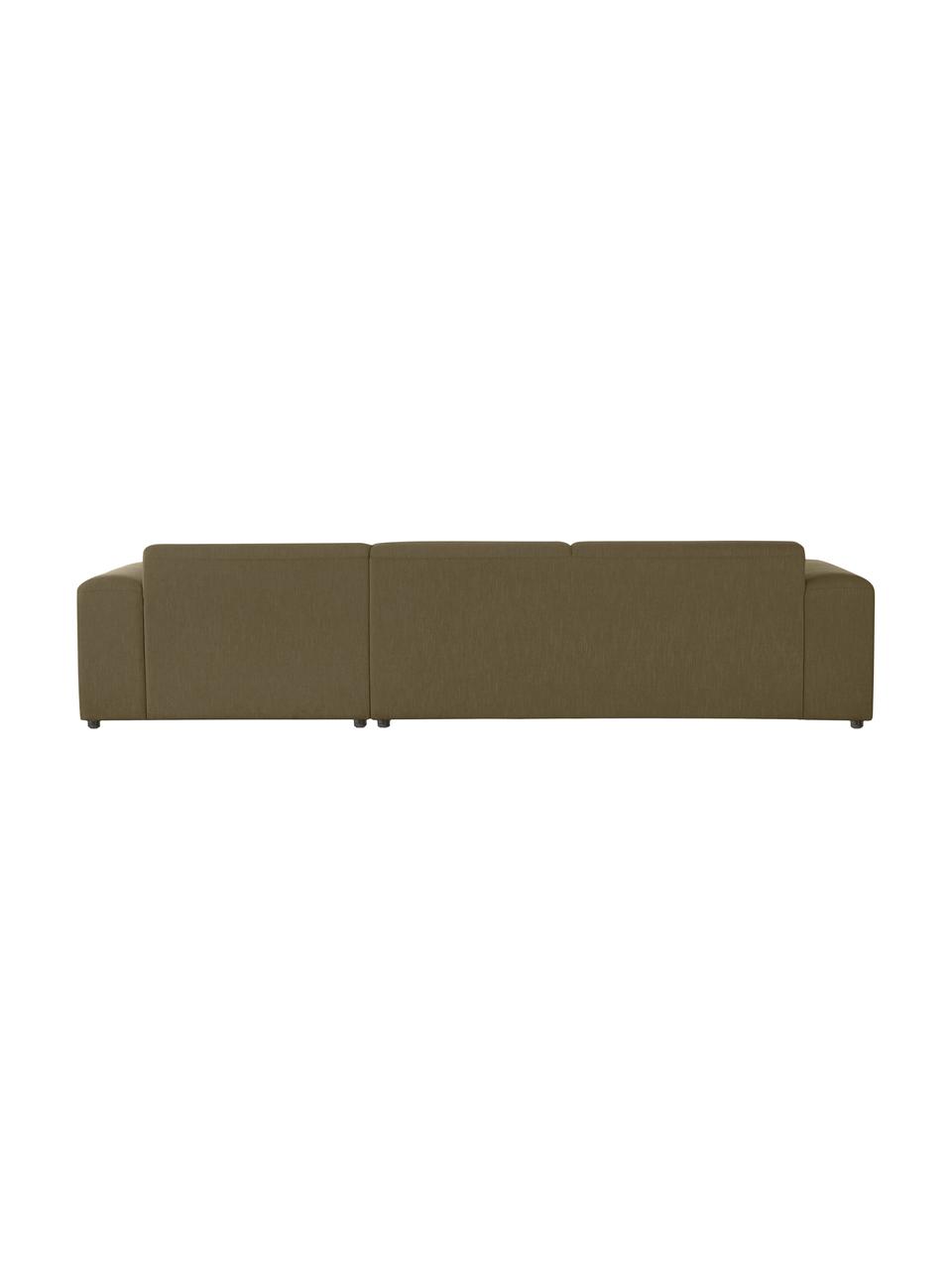 Ecksofa Melva (4-Sitzer), Bezug: 100% Polyester Der hochwe, Gestell: Massives Kiefernholz, FSC, Webstoff Olivgrün, B 319 x T 196 cm, Eckteil rechts