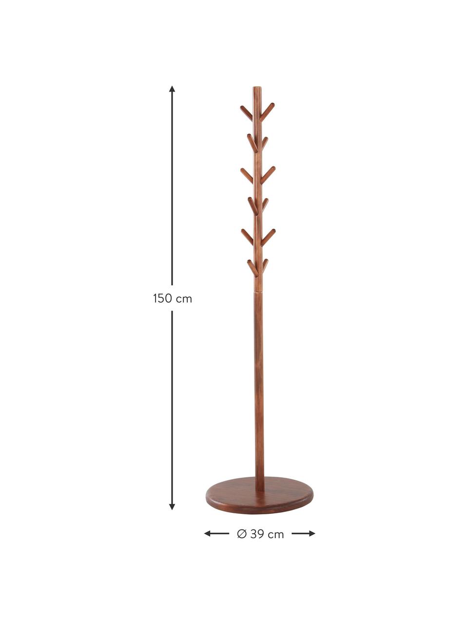 Perchero de madera de pino Eddison, Madera de pino, Madera de pino barnizado oscuro, Ø 39 x Al 150 cm