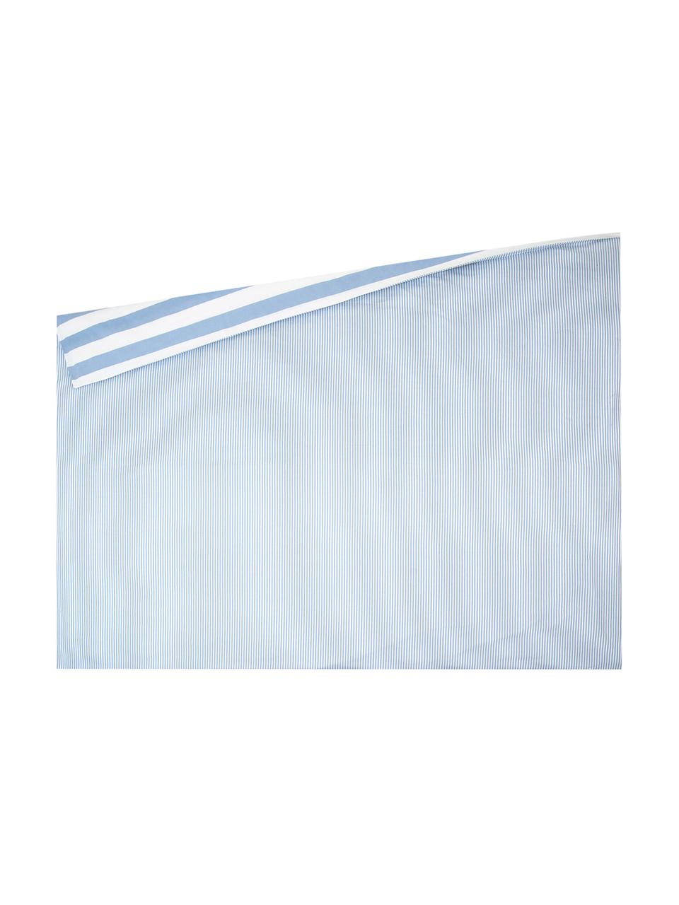 Flanell-Wendebettdeckenbezug Alice mit Sternen, Webart: Flanell Flanell ist ein s, Hellblau, Weiss, 200 x 210 cm