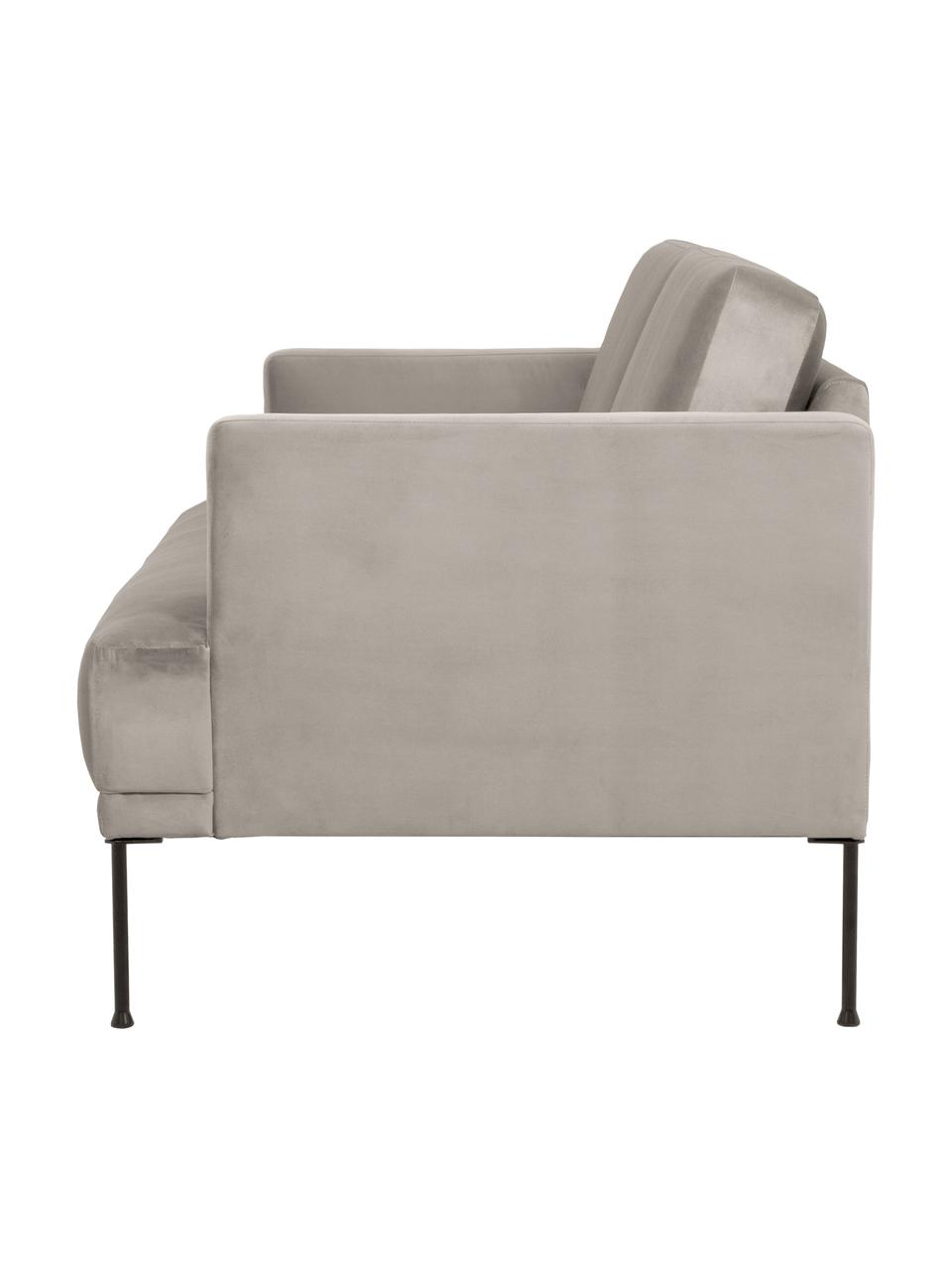 Sofá de terciopelo Fluente (3 plazas), Tapizado: terciopelo (poliéster de , Estructura: madera de pino maciza, Patas: metal con pintura en polv, Terciopelo beige, An 196 x F 85 cm