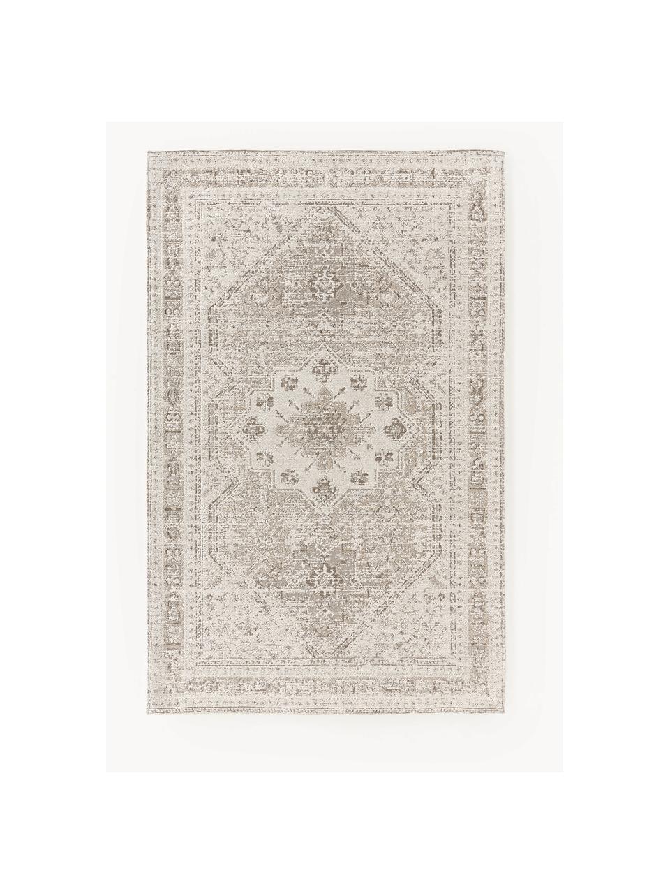 Tapis en chenille vintage Mahdi, 66 % polyester (certifié GRS), 34 % laine (certifié RWS), Tons beiges, larg. 120 x long. 180 cm (taille S)