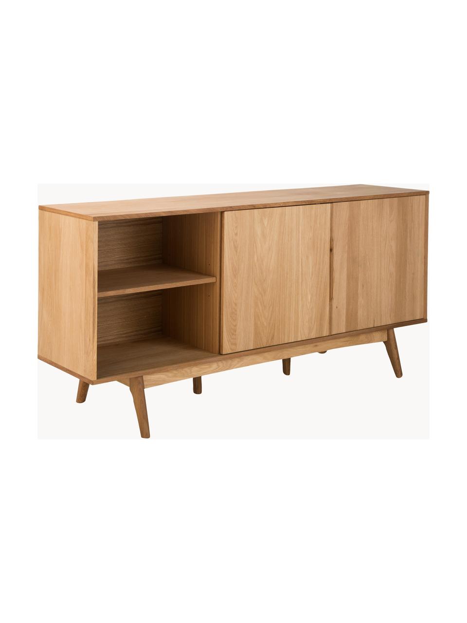 Credenza in legno Bettina, Piedini: legno di quercia massicci, Legno di quercia, Larg. 180 x Alt. 84 cm