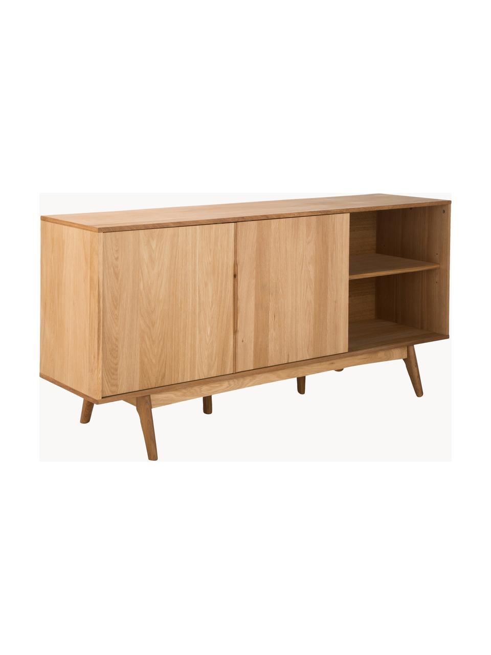 Credenza in legno Bettina, Piedini: legno di quercia massicci, Legno di quercia, Larg. 180 x Alt. 84 cm