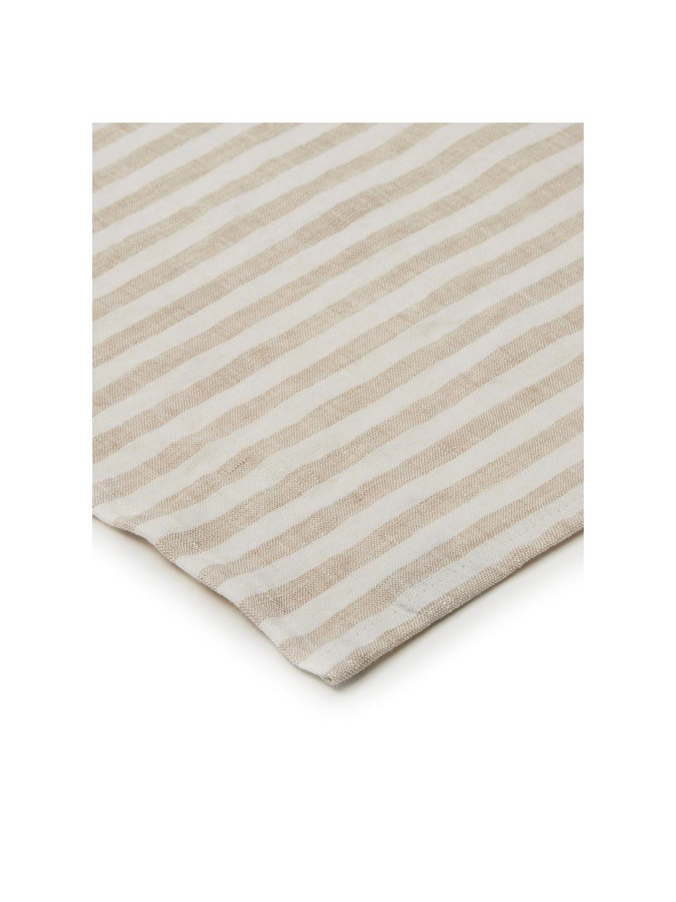 Manteles individuales de lino Solami, 2 uds., Lino, Beige, blanco, An 35 x L 45 cm