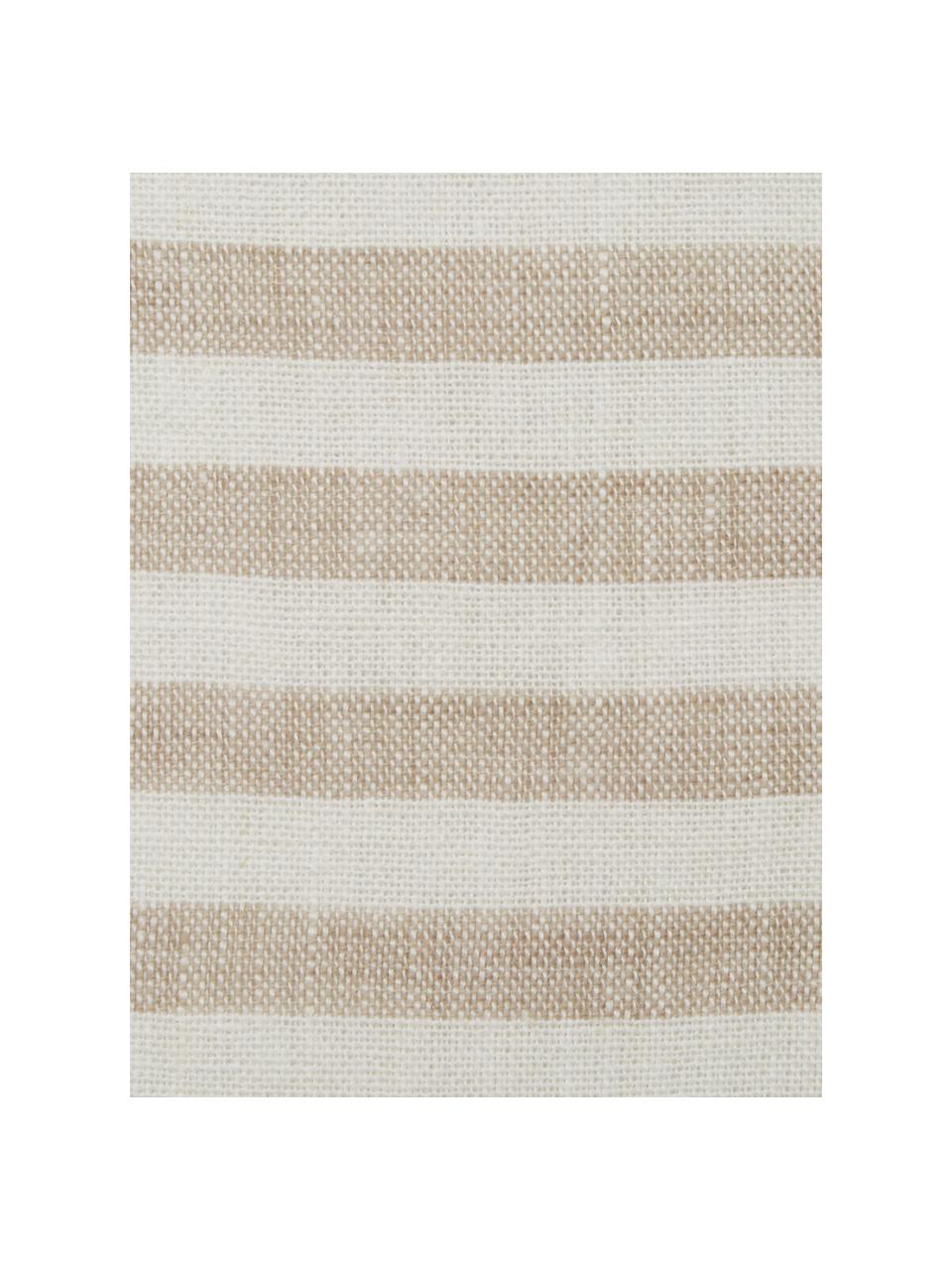 Linnen placemats Solami, 2 stuks, Linnen, Beige, wit, 35 x 45 cm