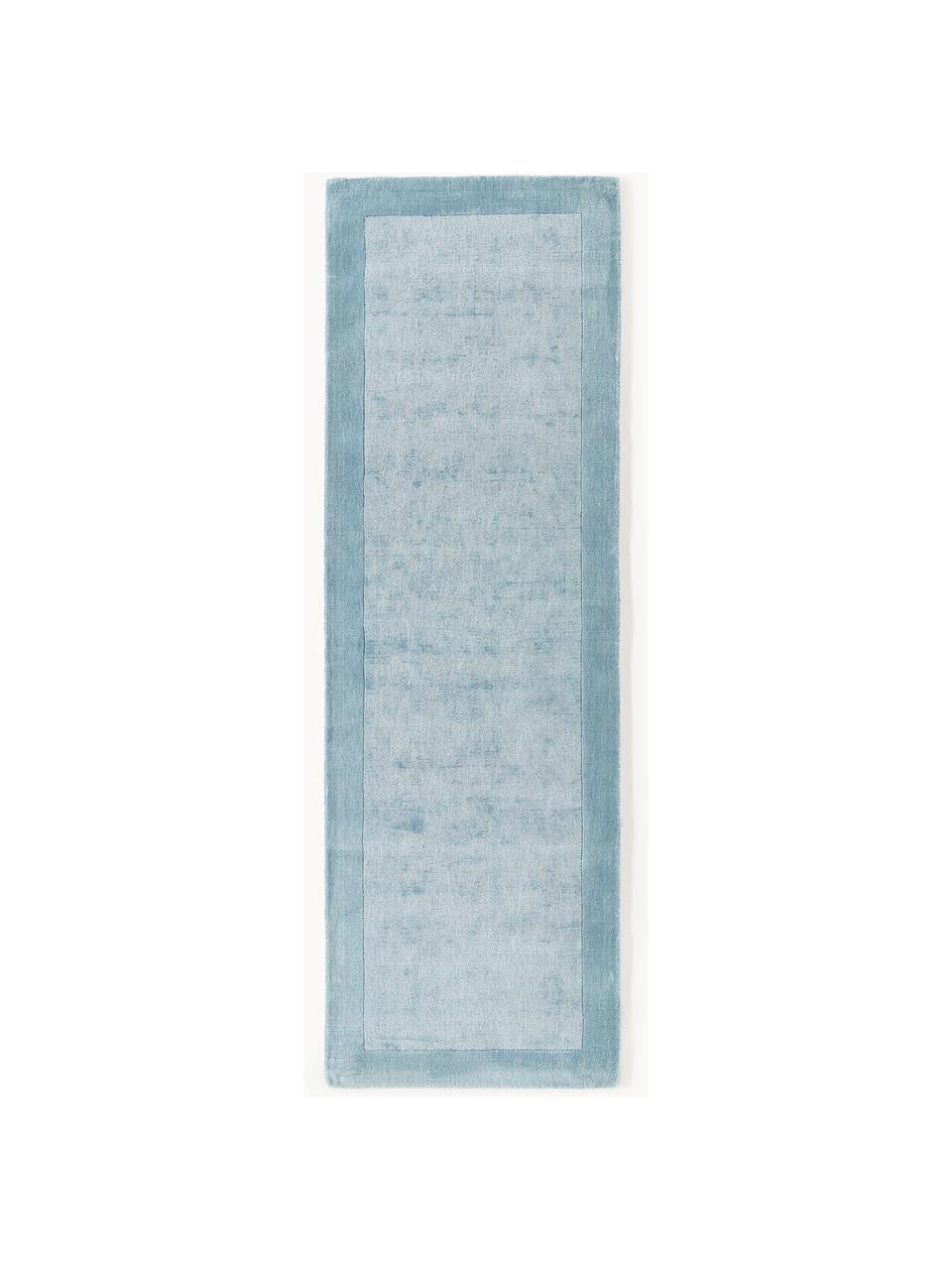 Běhoun s nízkým vlasem Kari, 100 % polyester, certifikace GRS, Odstíny modré, Š 80 cm, D 250 cm