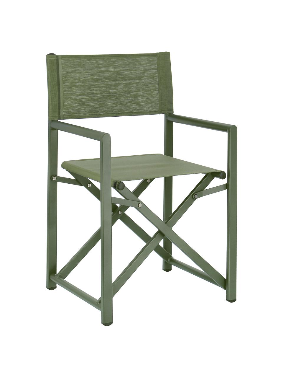 Silla plegable para exterior Taylor, Asiento: plástico (610 g/m²), Estructura: aluminio con pintura en p, Verde, An 55 x F 45 cm