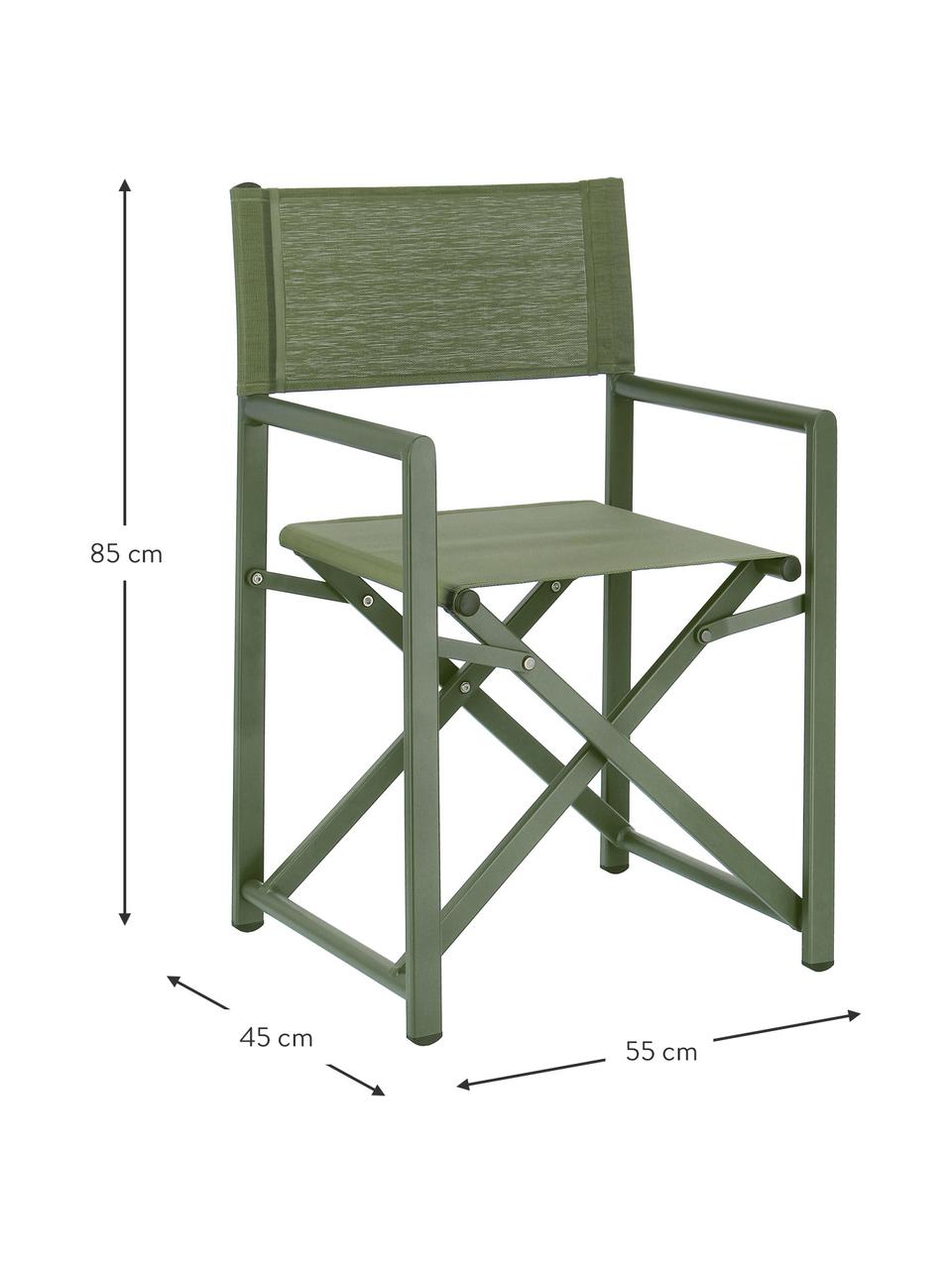 Klappbarer Gartenstuhl Taylor, Sitzfläche: Kunststoff (610 g/m²), Gestell: Aluminium, pulverbeschich, Grün, B 55 x T 45 cm