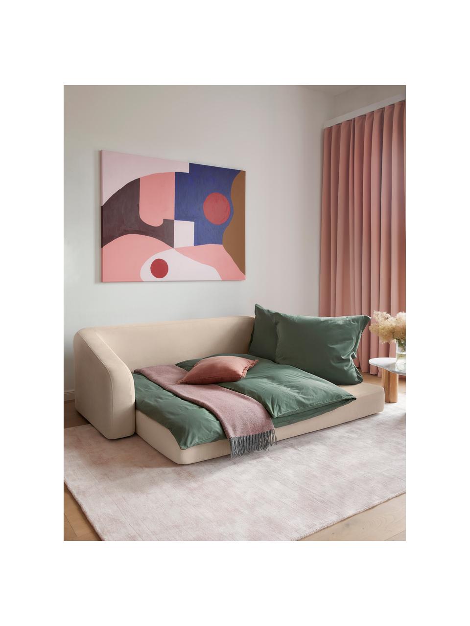 Schlafsofa Eliot (3-Sitzer), Bezug: 88% Polyester, 12% Nylon , Füße: Kunststoff, Webstoff Sandfarben, B 230 x H 70 cm