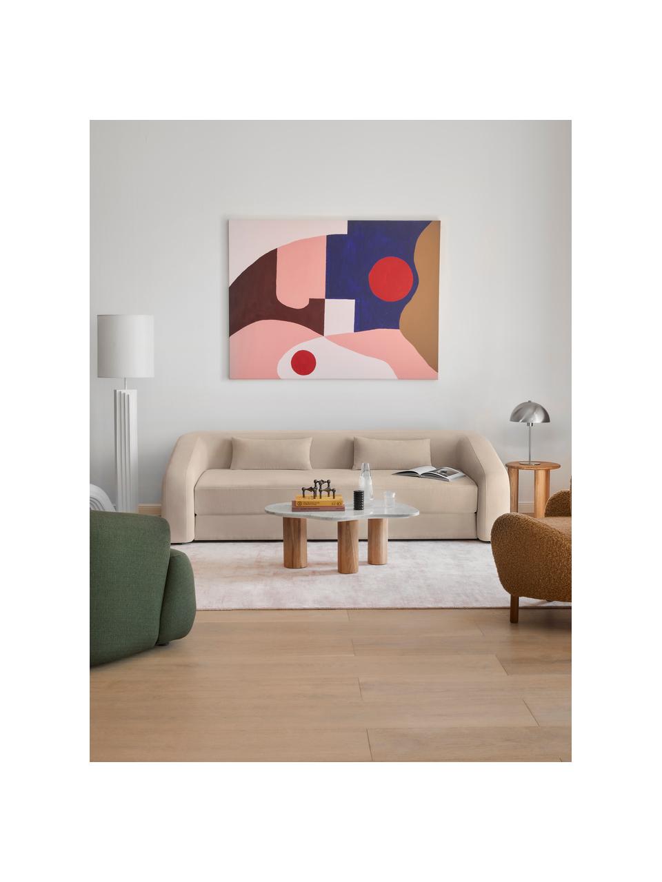 Sofa rozkładana Eliot (3-osobowa), Tapicerka: 88% poliester, 12% nylon , Nogi: tworzywo sztuczne, Piaskowa tkanina, S 230 x W 70 cm
