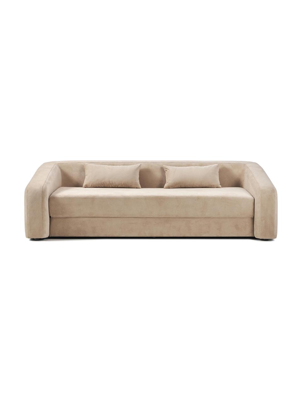 Schlafsofa Eliot (3-Sitzer), Bezug: 88% Polyester, 12% Nylon , Füße: Kunststoff, Webstoff Sandfarben, B 230 x H 70 cm
