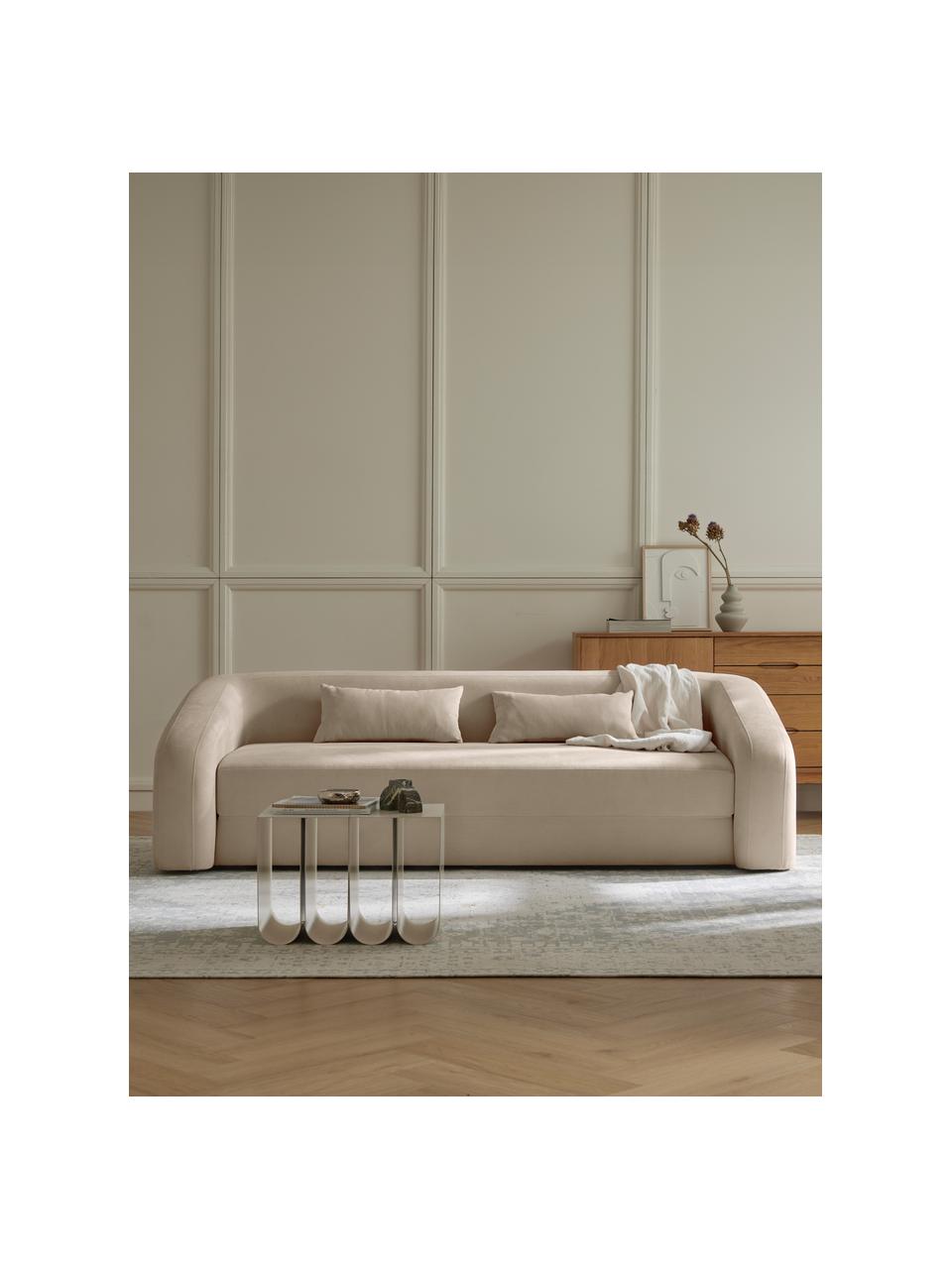 Divano letto 3 posti Eliot, Rivestimento: 88% poliestere, 12% nylon, Struttura: truciolare, legno di pino, Piedini: plastica Questo prodotto , Tessuto beige, Larg. 230 x Alt. 70 cm