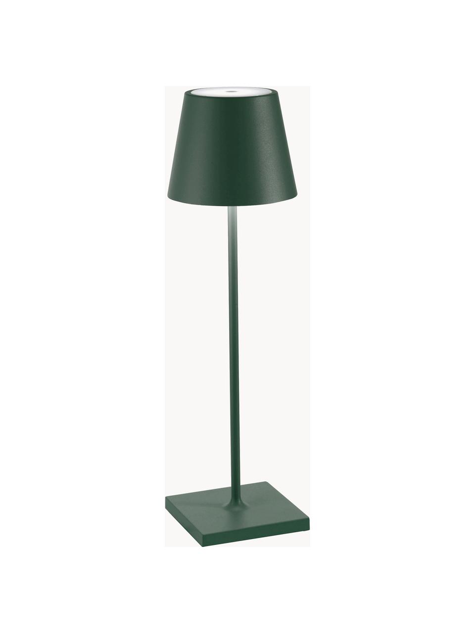 Mobile LED-Tischlampe Poldina, dimmbar, Dunkelgrün, matt, Ø 11 x H 38 cm