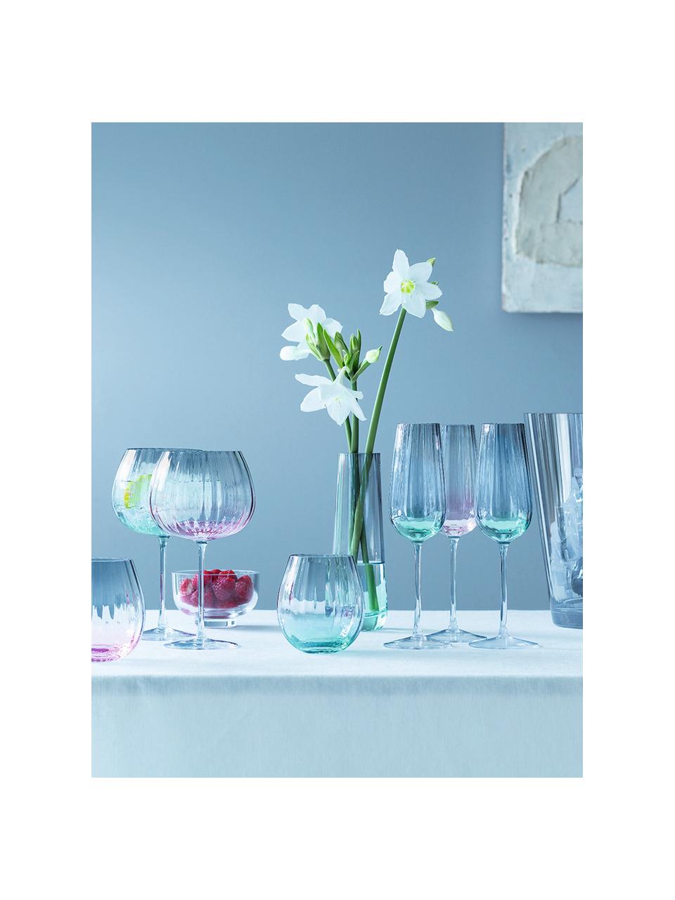 Ručne vyrobené poháre na víno s gradientom Dusk, 2 ks, Sklo, Zelená, sivá, Ø 10 x V 20 cm, 650 ml
