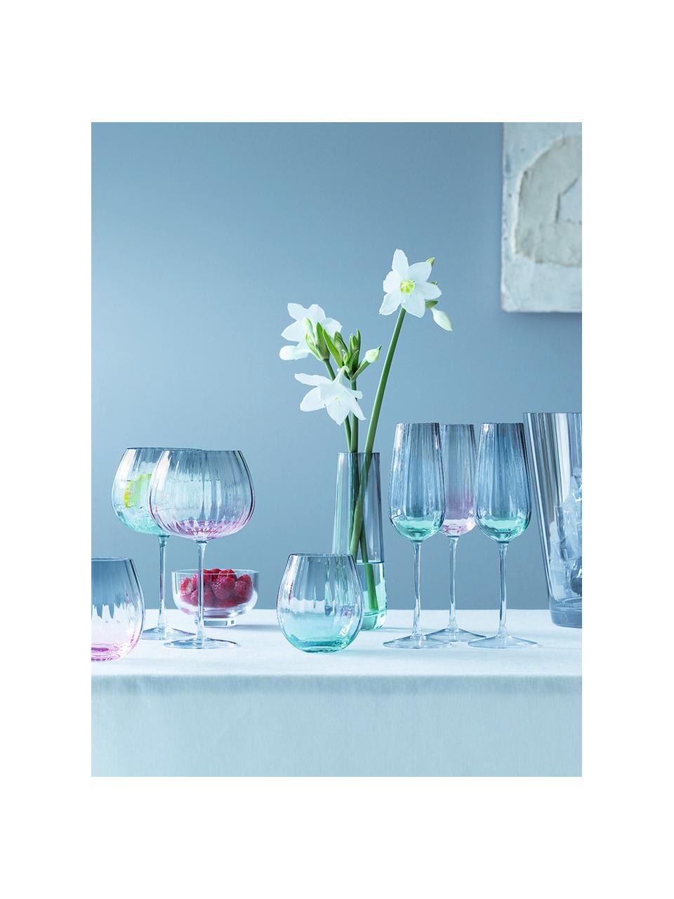 Verres à vin avec dégradé de couleur Dusk, 2 élém., Verre, Vert, gris, Ø 10 x haut. 20 cm, 650 ml